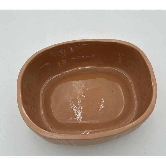 Vintage Terracotta Clay Baking Dish With Bow On Lid - Picture 5 of 10